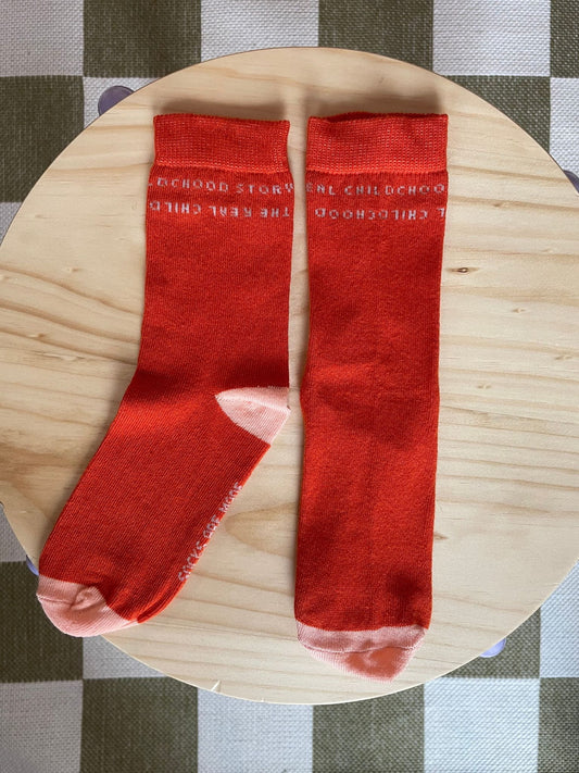 dziecięce skarpetki z literówką outlet pomarańczowe carrot juice