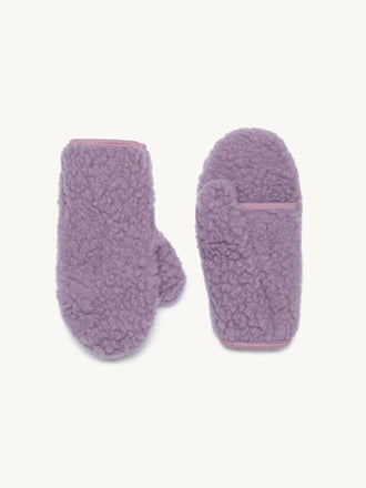dziecięce wełniane rękawiczki z klapką merino wool mittens lilac cloud fioletowe adult