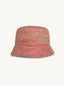 dziecięcy kapelusz frotowy bawełna organiczna organic cotton hat bucket brzoskwiniony peach zielony haft