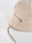 dziecięcy kapelusz beżowy bawełna organiczna bucket hat forest green detal sznurek
