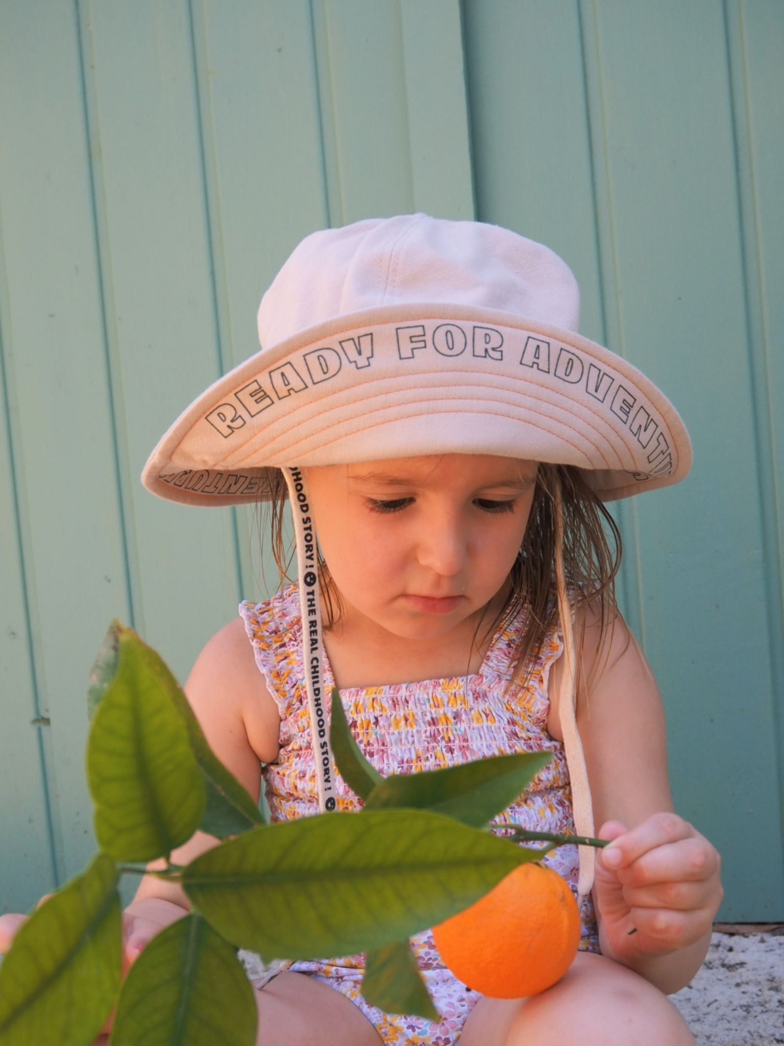 dziecięcy kapelusz beżowy bawełna organiczna bucket hat forest green dziecko dziewczynka