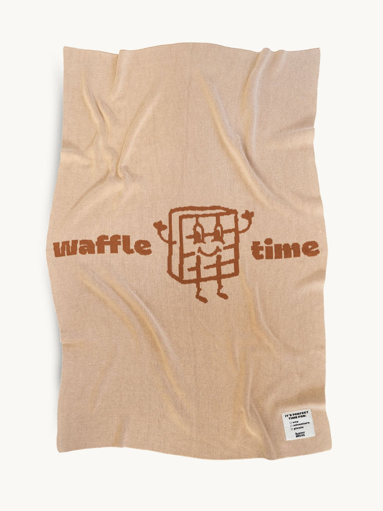 kocyk bawełniany mr. waffle bawełna organiczna beżowy organic cotton blanket beige