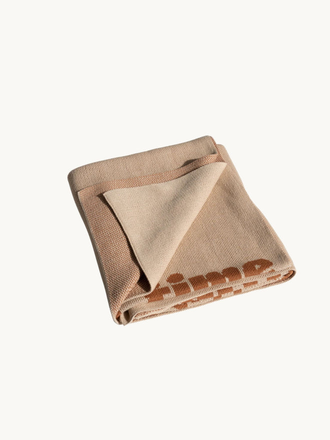 kocyk bawełniany mr. waffle bawełna organiczna beżowy organic cotton blanket beige beż