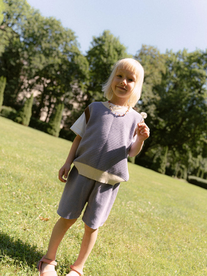 dziecięca kamizelka top fioletowa bawełna organiczna bluzka organic cotton vest children's organic cotton bluse baumwollbluse
