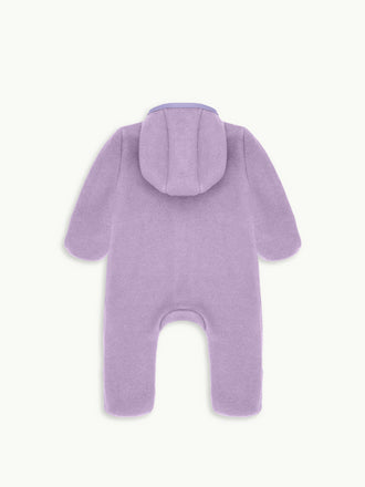 dziecięcy kombinezon wełna merino lilac fiolet wool overall jumpsuit tył