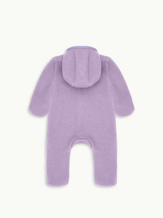 dziecięcy kombinezon wełna merino lilac fiolet wool overall jumpsuit tył