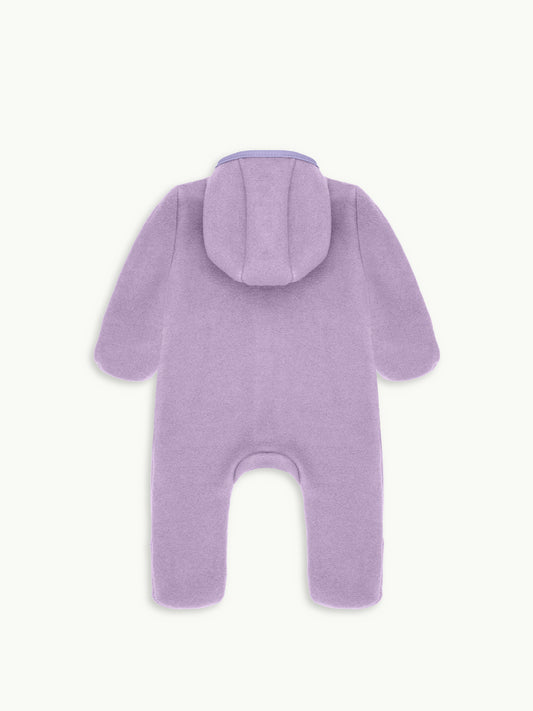 dziecięcy kombinezon wełna merino lilac fiolet wool overall jumpsuit tył