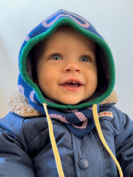 bawełniany komin dziecięcy happymess x luu cotton balaclava niebieski kolorowy bawełna organiczna organic cotton dziecko child