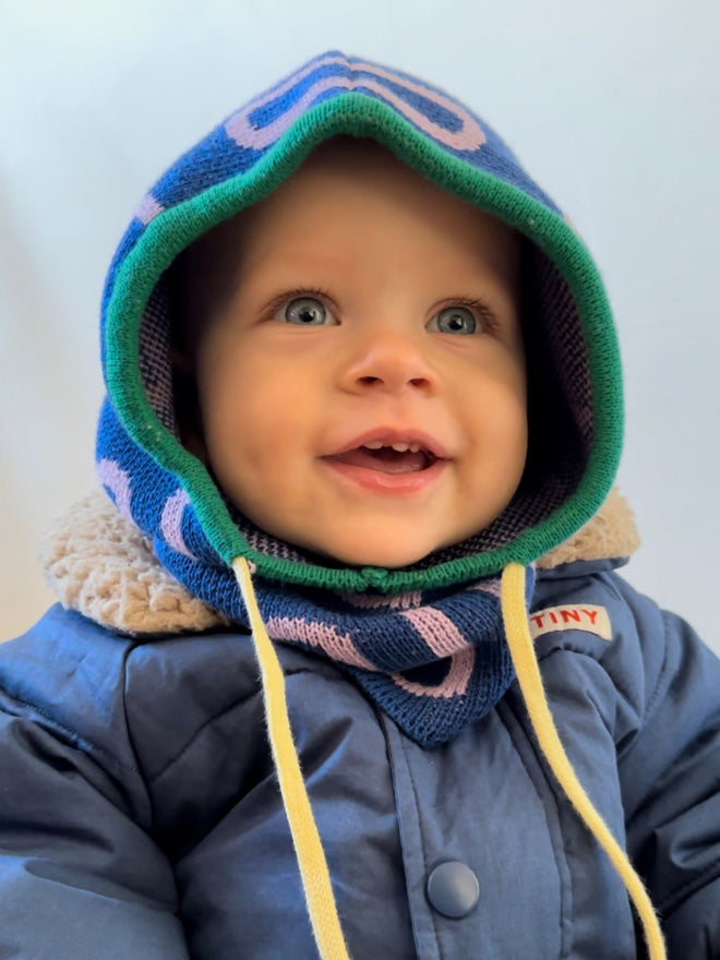 bawełniany komin dziecięcy happymess x luu cotton balaclava niebieski kolorowy bawełna organiczna organic cotton dziecko child