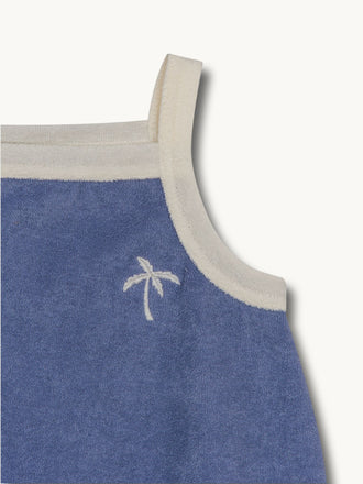 dziecięcy romper frotowy niebieski bawełna organiczna berry breeze organic cotton detal