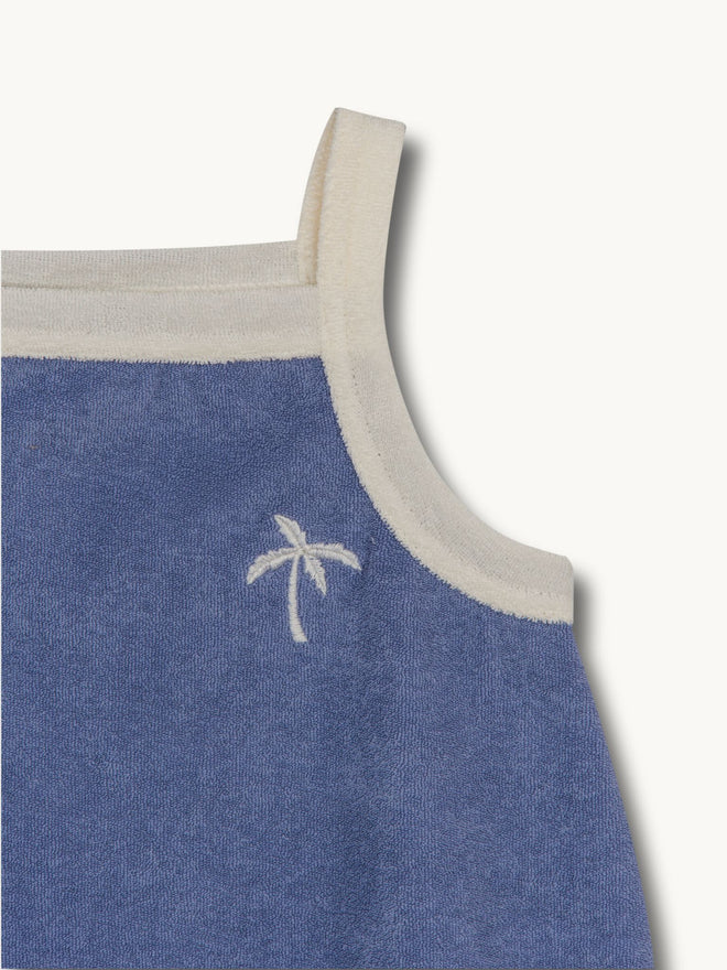 dziecięcy romper frotowy niebieski bawełna organiczna berry breeze organic cotton detal