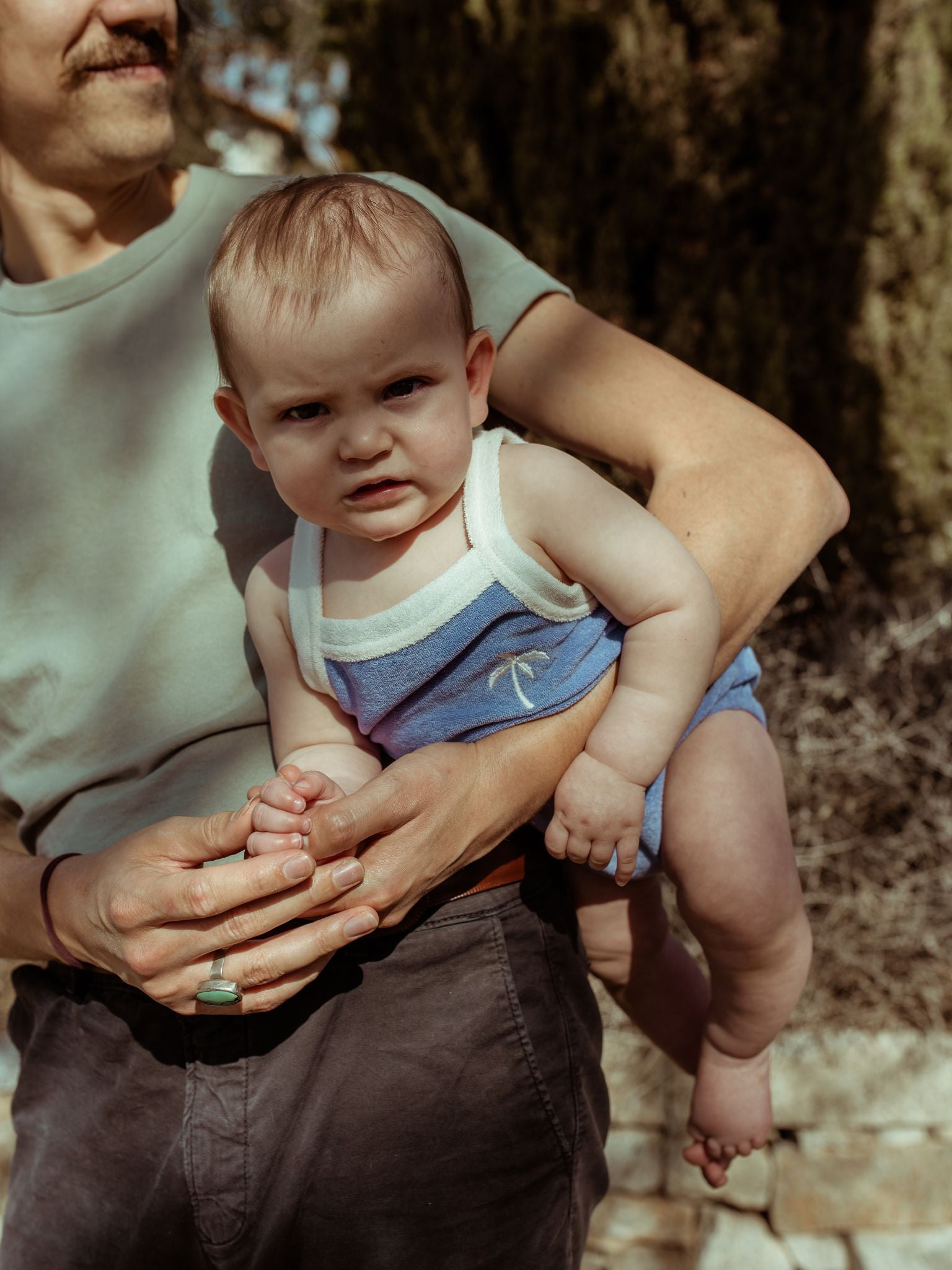 dziecięcy romper frotowy niebieski bawełna organiczna berry breeze organic cotton dziecko niemowlę wakacje lato