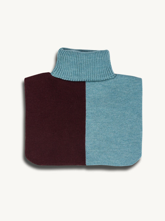 dziecięcy komin wełniany merino burgundy frost bordo niebieski merino neck warmer