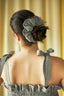 frotka do włosów scrunchie gumka w kratkę vichy brązowa foggy brown modelka top matchy