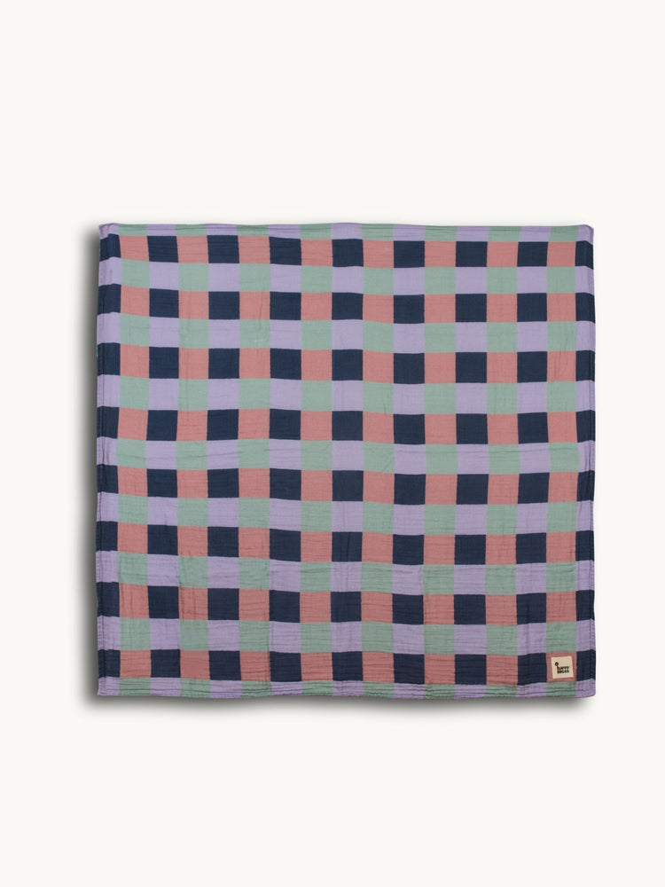 otulacz muślinowy - happy plaid