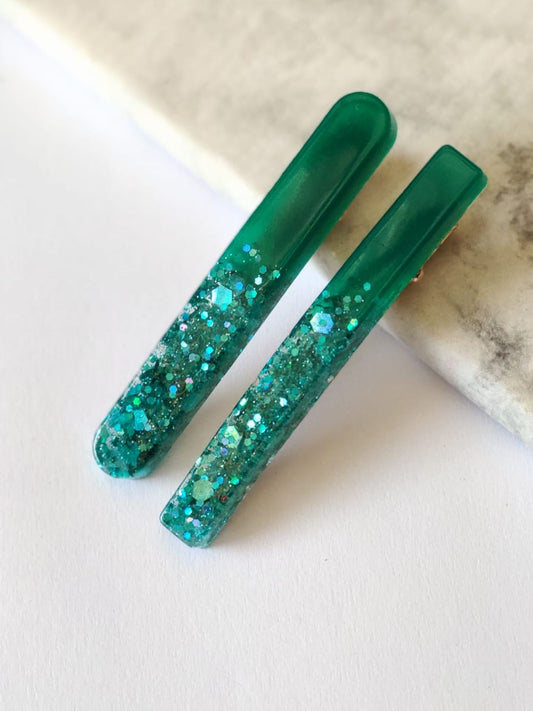 zestaw 2 spinek minimal - moss glitter