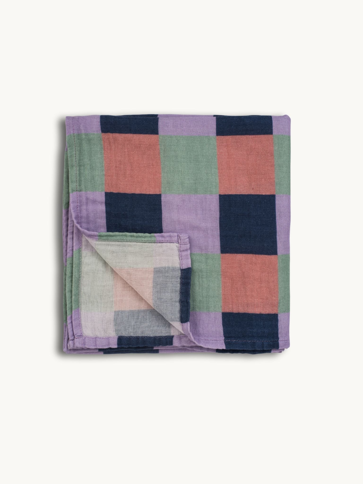 otulacz muślinowy - happy plaid