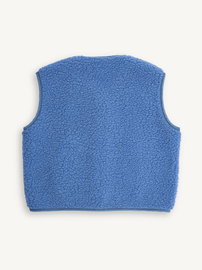 kamizelka wełniana merino unisex ice blue vest weste wool wollweste outfit tył
