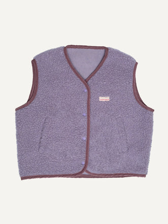 kamizelka wełniana merino unisex lilac cloud przód
