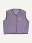  kamizelka wełniana merino unisex lilac cloud fioletowa vest gilet weste wool woll wollweste przód