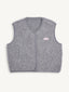 kamizelka wełniana merino unisex stone grey wool west gilet weste woll wollweste przód