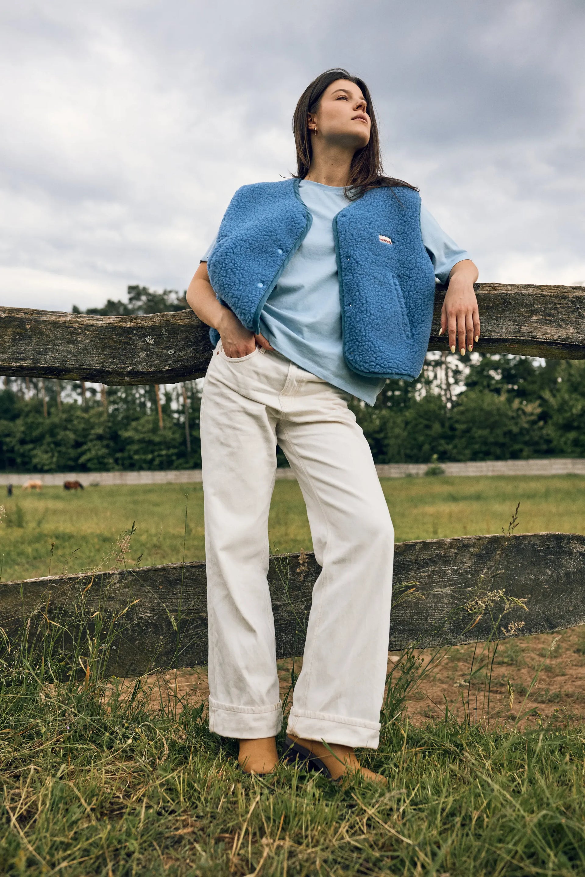 kamizelka merino - ice blue