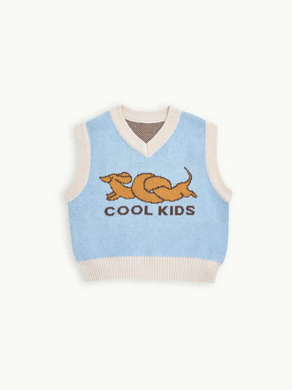 kamizelka bawełniana dziecięca jamnik przód bezrękawnik