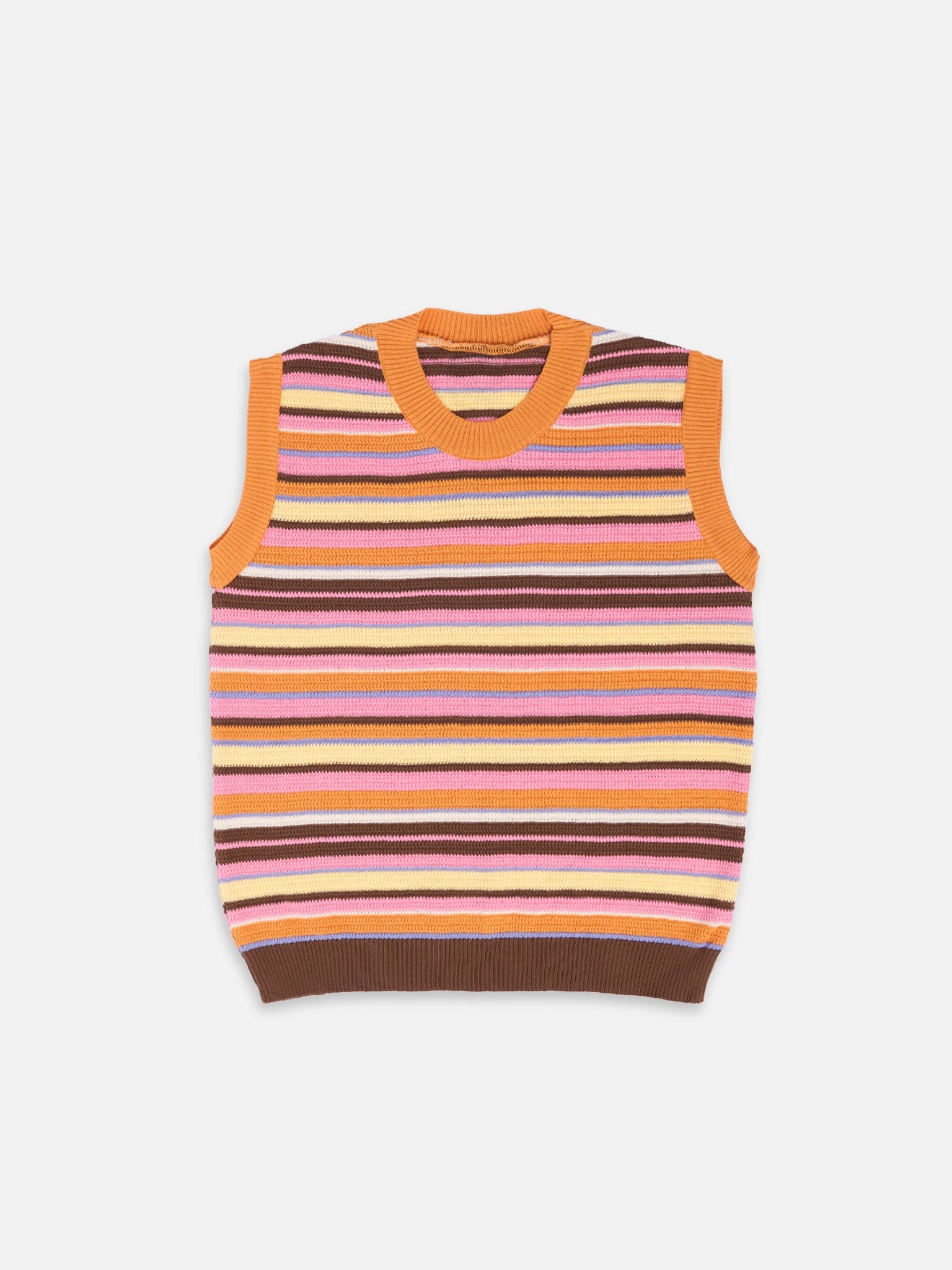 letni zestaw dzianinowy z bawełny organicznej w paski orange sunset szorty top organic cotton set top shorts bio-baumwolle