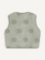 kamizelka wełniana merino dziecięca kropki polka dots tył bezrękawnik  merino wool vest sleveeless gilet weste wollweste
