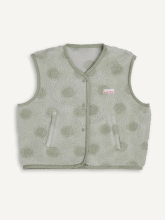 kamizelka wełniana merino unisex bezrękawnik przód polka dots