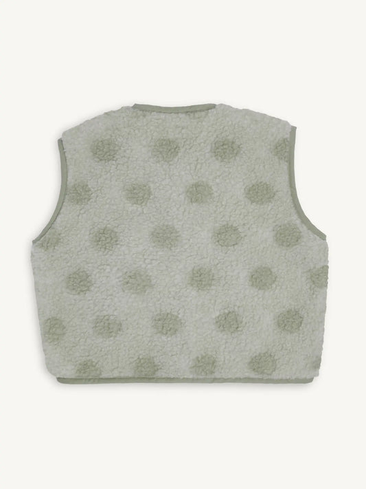 kamizelka wełniana merino unisex bezrękawnik tył polka dots