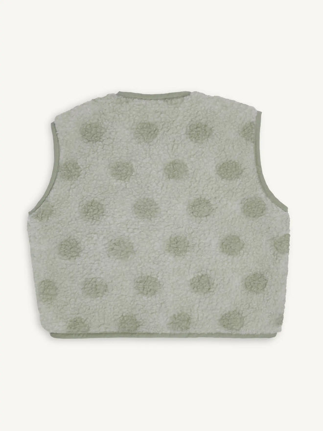 kamizelka wełniana merino unisex polka dots bezrękawnik vest gilet weste wool woll wollweste tył