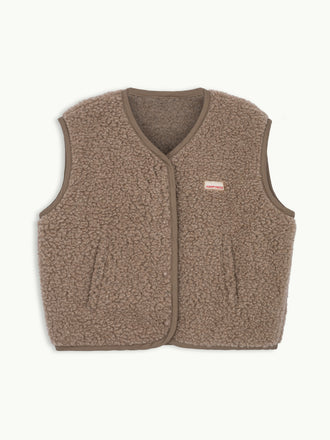 kamizelka wełniana merino unisex hazelnut przód bezrękawnik