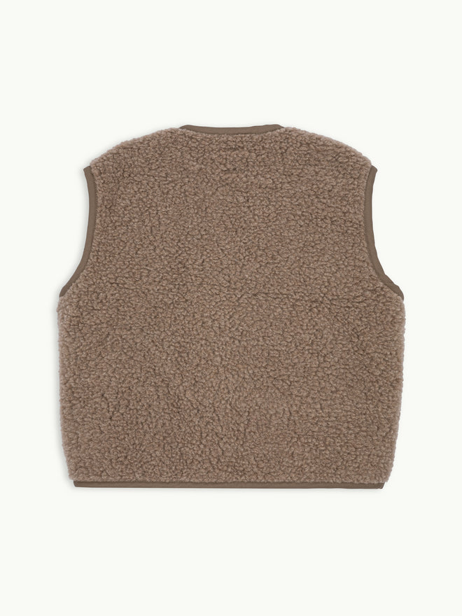 kamizelka wełniana merino unisex hazelnut tył bezrękawnik