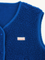 kamizelka wełniana merino unisex cobalt vest gilet weste wool woll wollweste detal przód