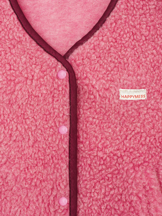 kamizelka wełniana merino unisex dusty pink detal