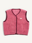 przód kamizelka wełniana merino unisex dusty pink modelka outfit wool vest gilet weste wollweste