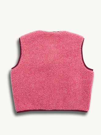 kamizelka wełniana merino unisex dusty pink tył