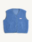 kamizelka wełniana merino unisex ice blue przód vest weste wool wollweste