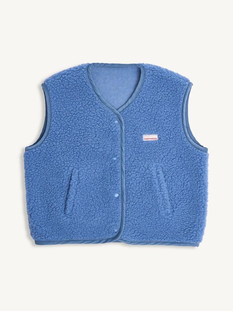 kamizelka wełniana merino unisex ice blue przód vest weste wool wollweste