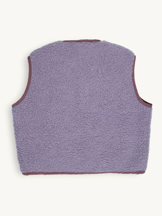 kamizelka wełniana merino unisex lilac cloud tył