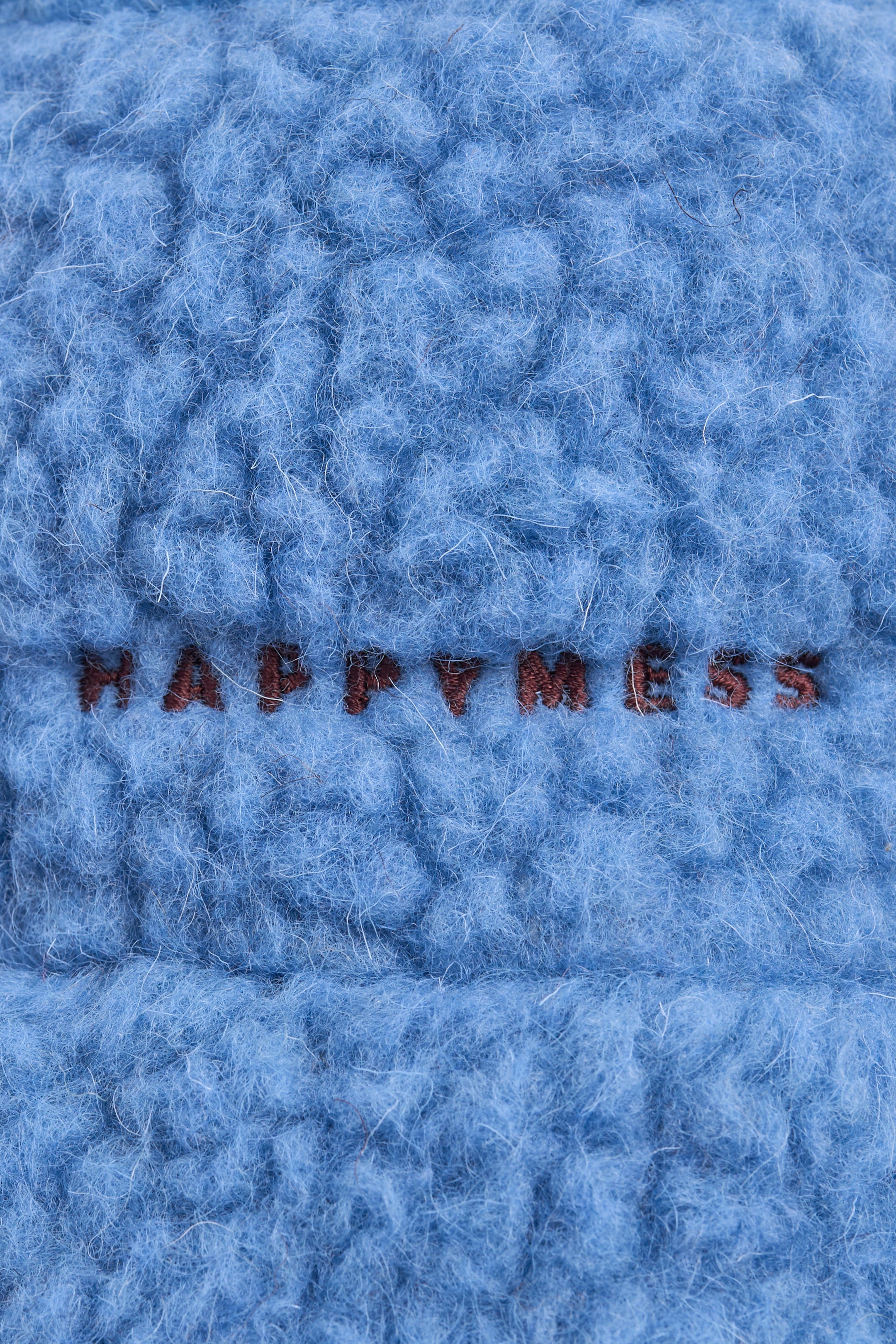 kapelusz wełniany merino unisex adult wool bucket hat ice blue niebieski detal haft