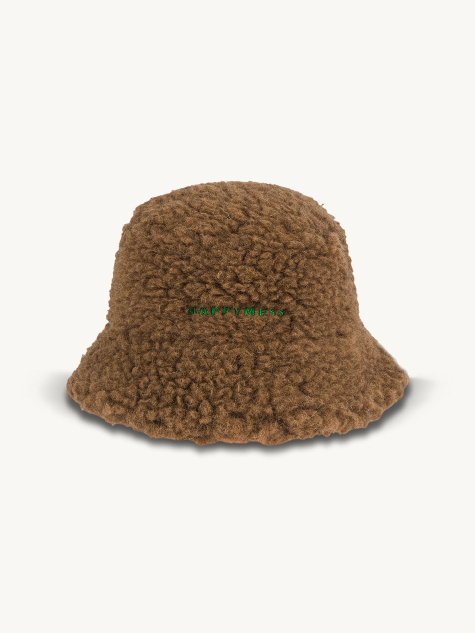 kapelusz wełniany merino unisex adult wool bucket hat teddy brown brązowy przód