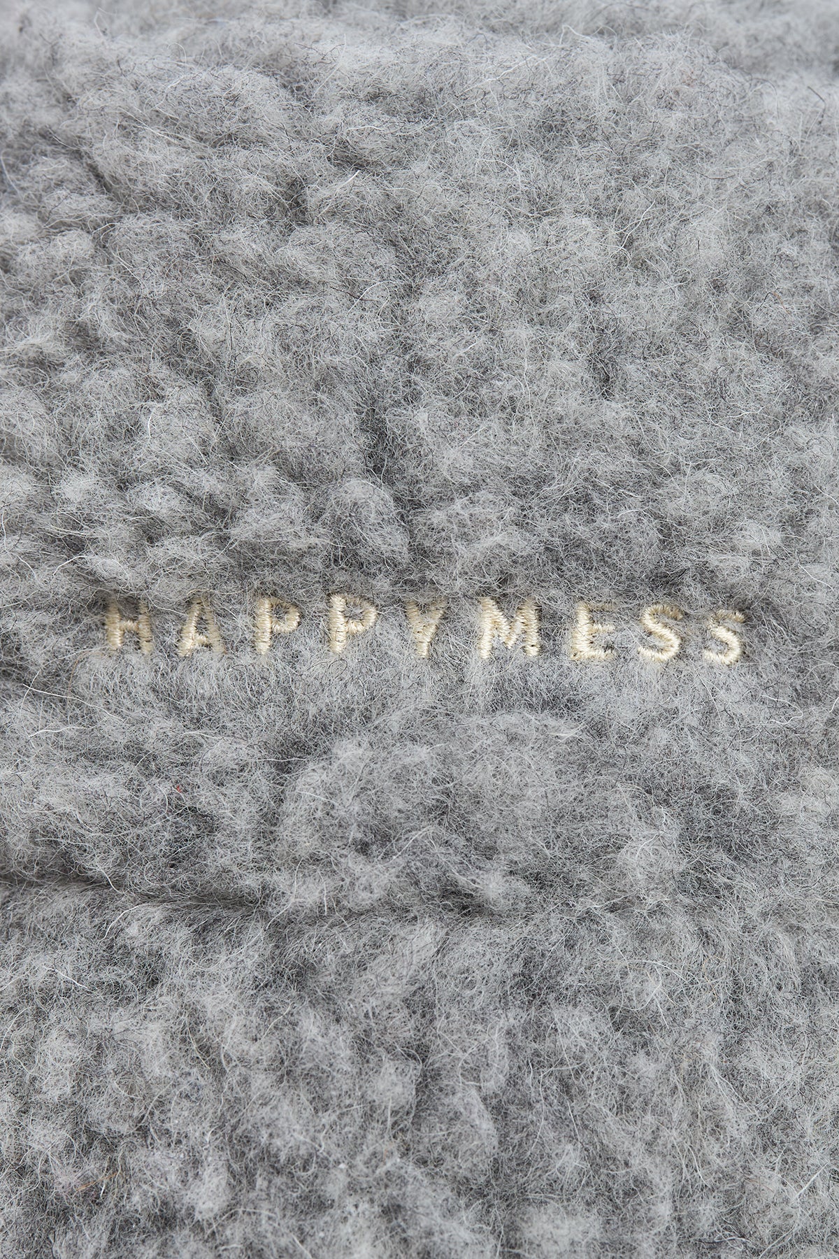 kapelusz wełniany merino unisex adult wool bucket hat stone grey szara detal haft