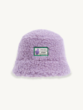 kapelusz wełniany merino dziecięcy wool bucket hat lilac cloud fioletowy przód