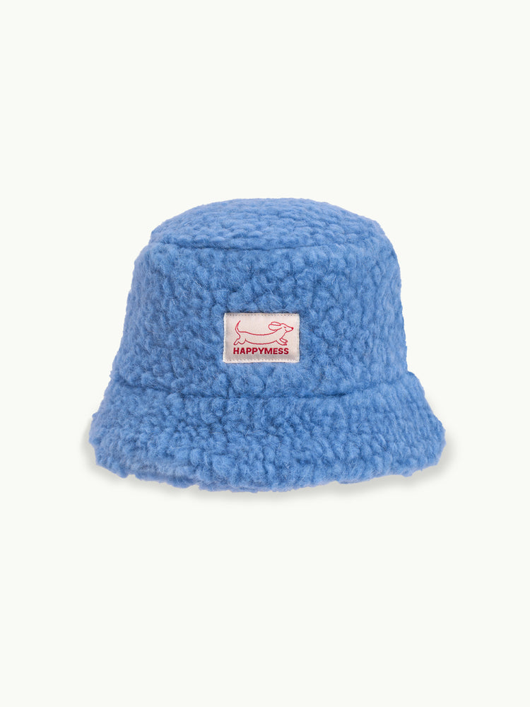 kapelusz wełniany merino dziecięcy wool bucket hat ice blue niebieski przód