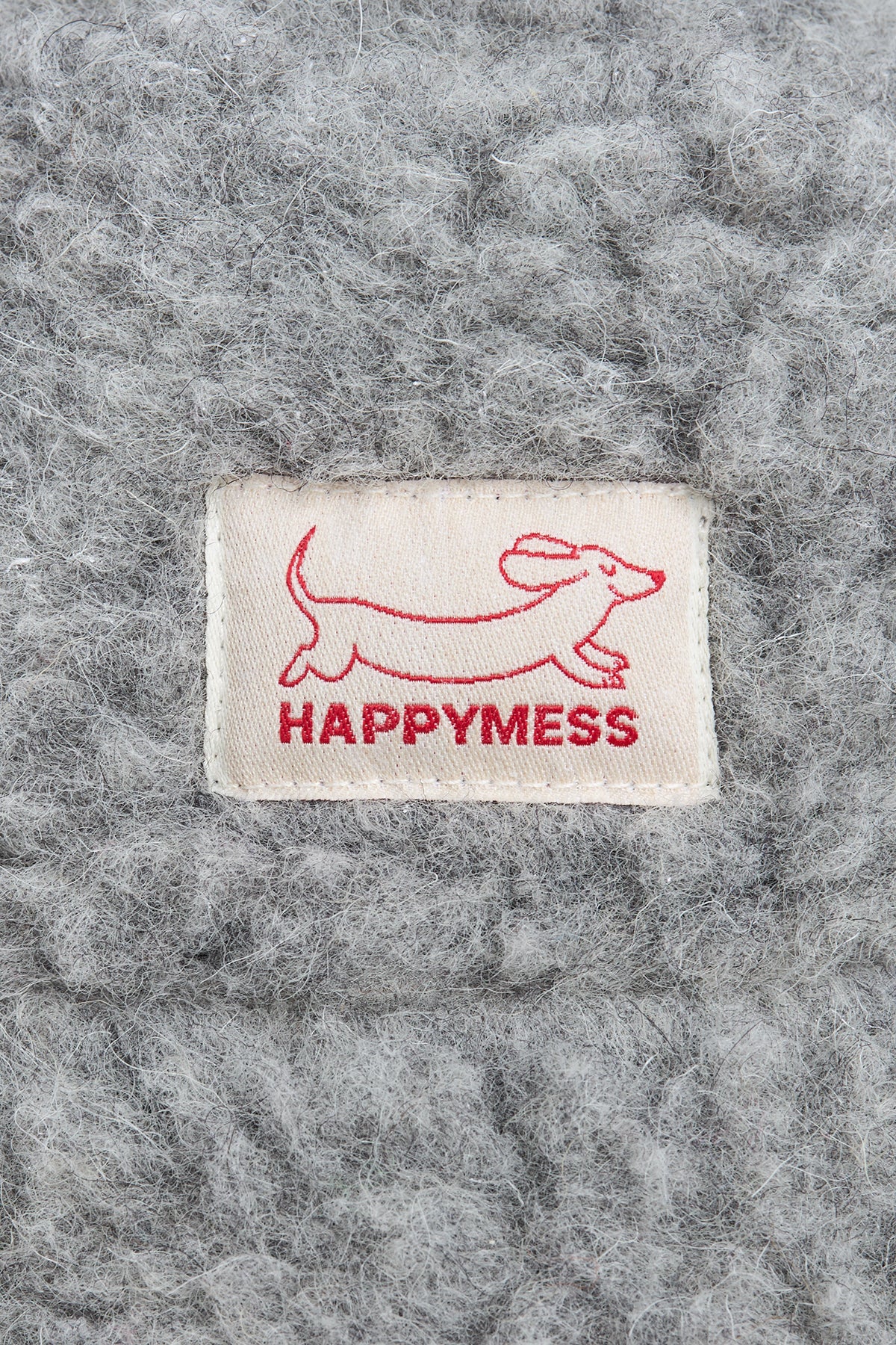 kapelusz wełniany merino dziecięcy wool bucket hat stone grey szary detal logo