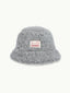 kapelusz wełniany merino dziecięcy wool bucket hat stone grey szary przód