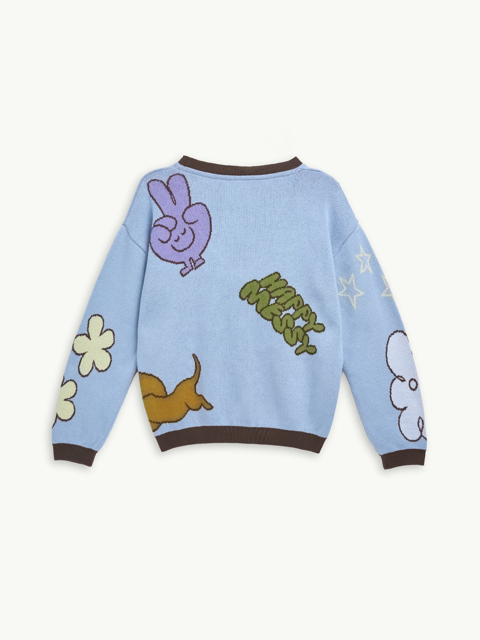 bawełniany kardigan dziecięcy fun icons sweter bawełna organiczna tył