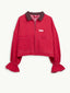 jeansowa katana czerwona z kontrastowym kołnierzem jeans jacket retro red jacket jackne damenjackne przód